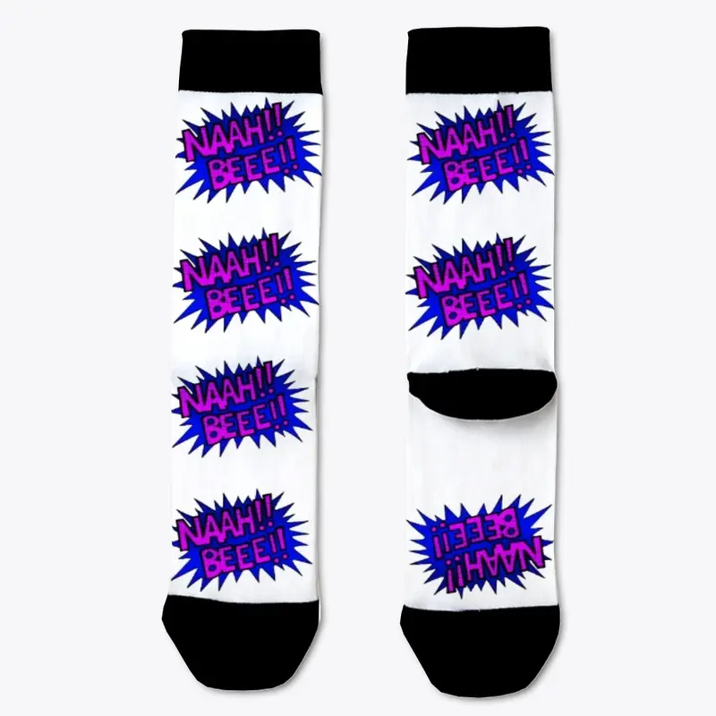 BLACKDOT NAAH!! BEEE!! CREW SOCKS PURPLE