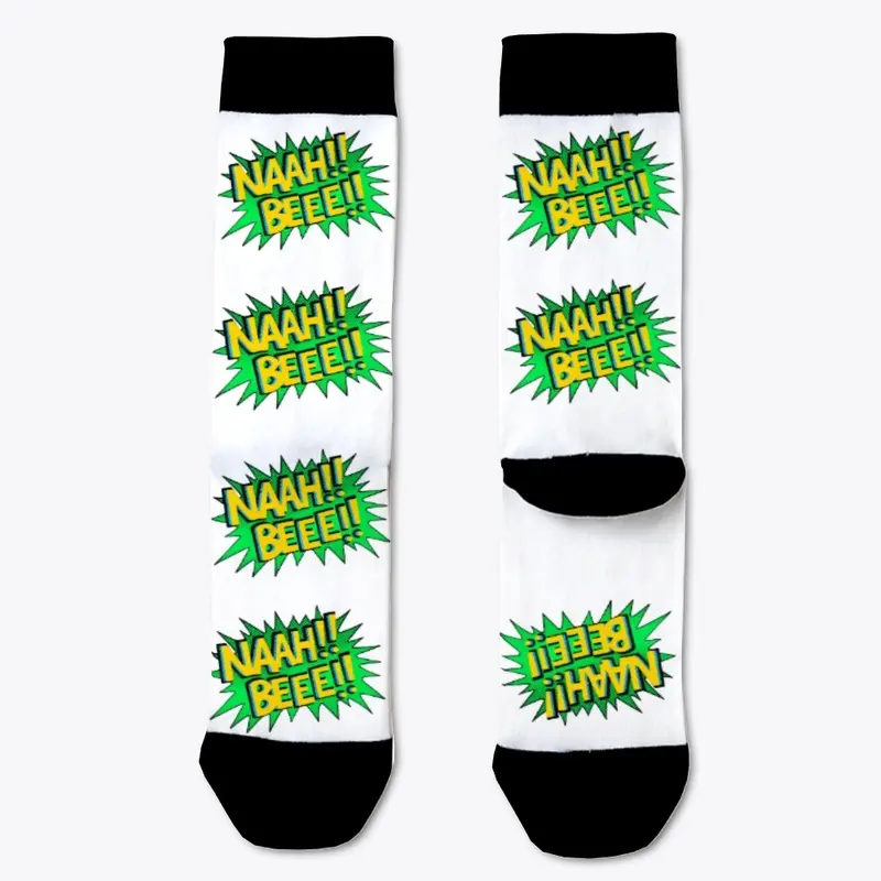 BLACKDOT NAAH!! BEEE!! CREW SOCKS GREEN